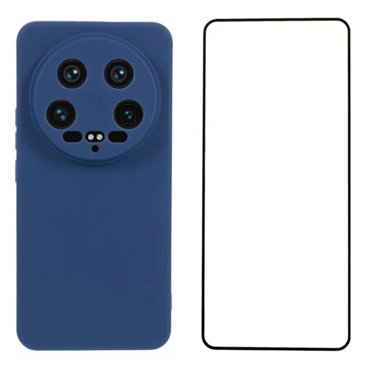 WANLONFENG RB2 Series for Xiaomi 14 Ultra Case with Screen Film Precise Cutout TPU Phone Cover - Sapphire
