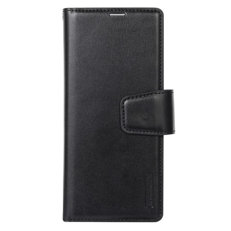 HANMAN Mill Series Flip Cover for Samsung Galaxy Z Fold6 5G Wallet Phone Case PU Leather Stand Shell - Black