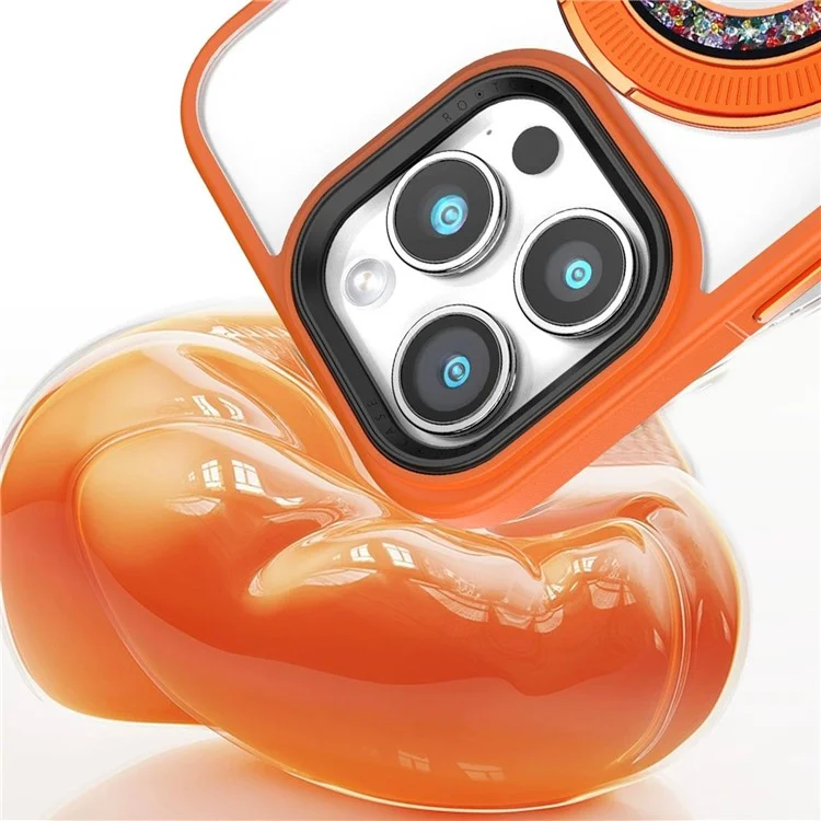 For iPhone 14 Pro Max Case Compatible with MagSafe Kickstand PC+TPU Phone Cover - Orange