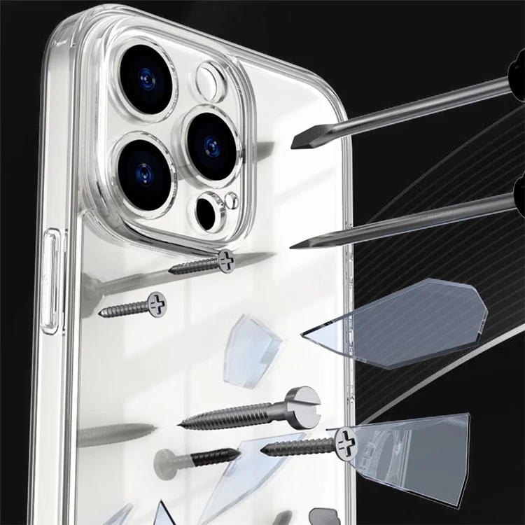 For iPhone 16 Pro Max Case Soft TPU Edge Tempered Glass Back Clear Phone Cover