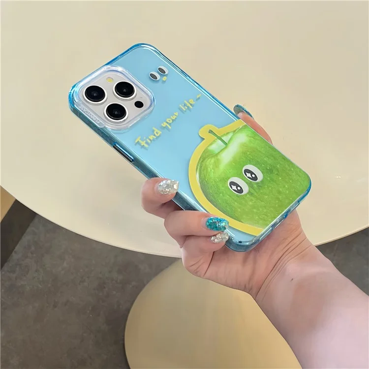 Per iPhone 14 Pro Case Acrylic+TPU Phone Cover Fruit Emotion Pattern - Apple