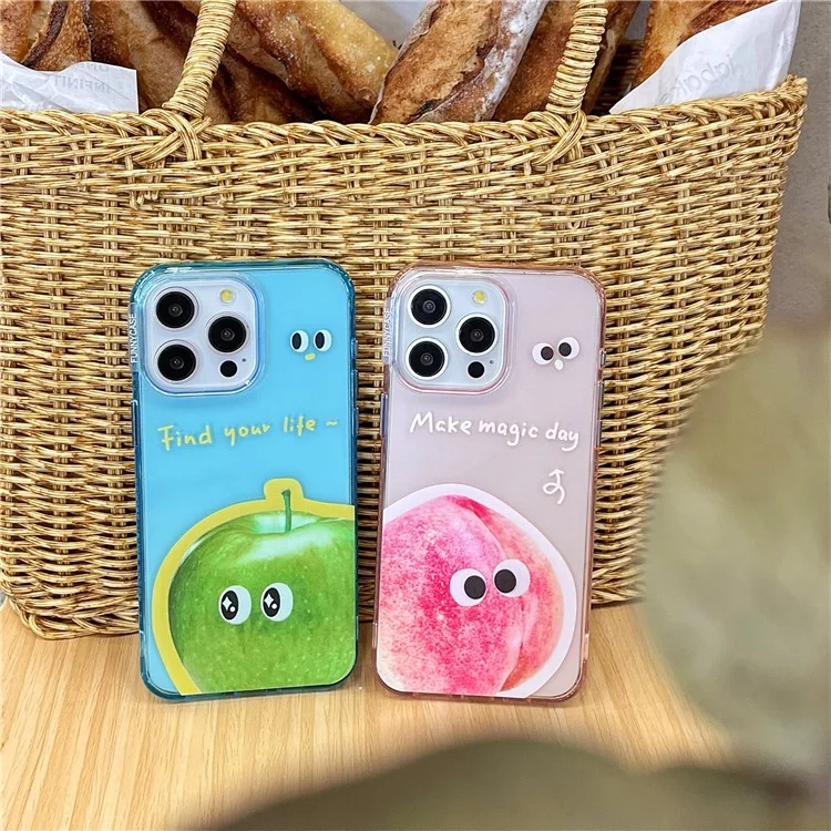 Per iPhone 14 Pro Case Acrylic+TPU Phone Cover Fruit Emotion Pattern - Apple