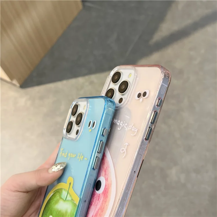 Per iPhone 14 Pro Case Acrylic+TPU Phone Cover Fruit Emotion Pattern - Apple