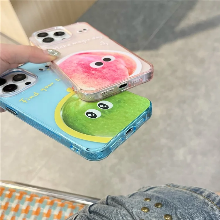 Per iPhone 14 Pro Case Acrylic+TPU Phone Cover Fruit Emotion Pattern - Apple