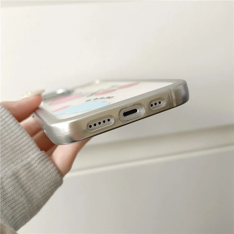 For iPhone 15 Case Silver Edge Pattern Design PC+TPU Phone Cover - Colorful Fruits