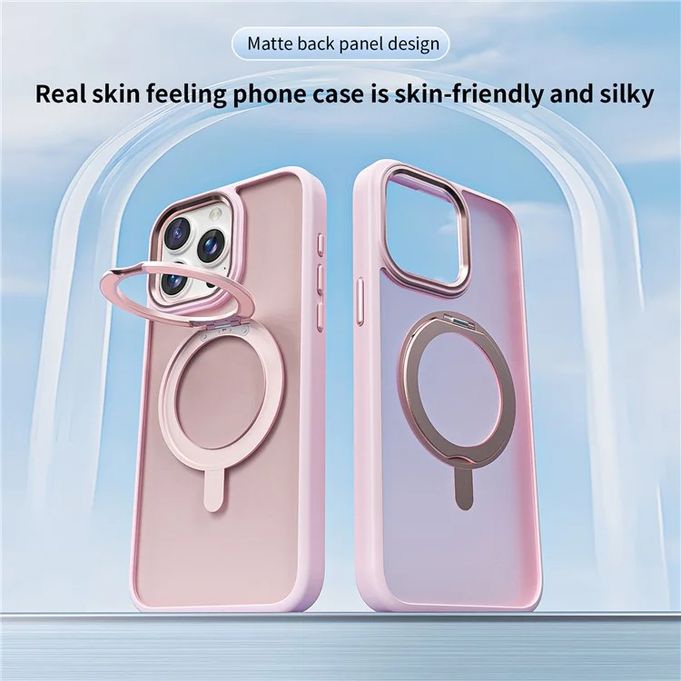 Per iPhone 14 Pro Max Custodia Invisibile Supporto Magnetico Pieghevole TPU+Acrilico Matte Cover Telefono - Zaffiro
