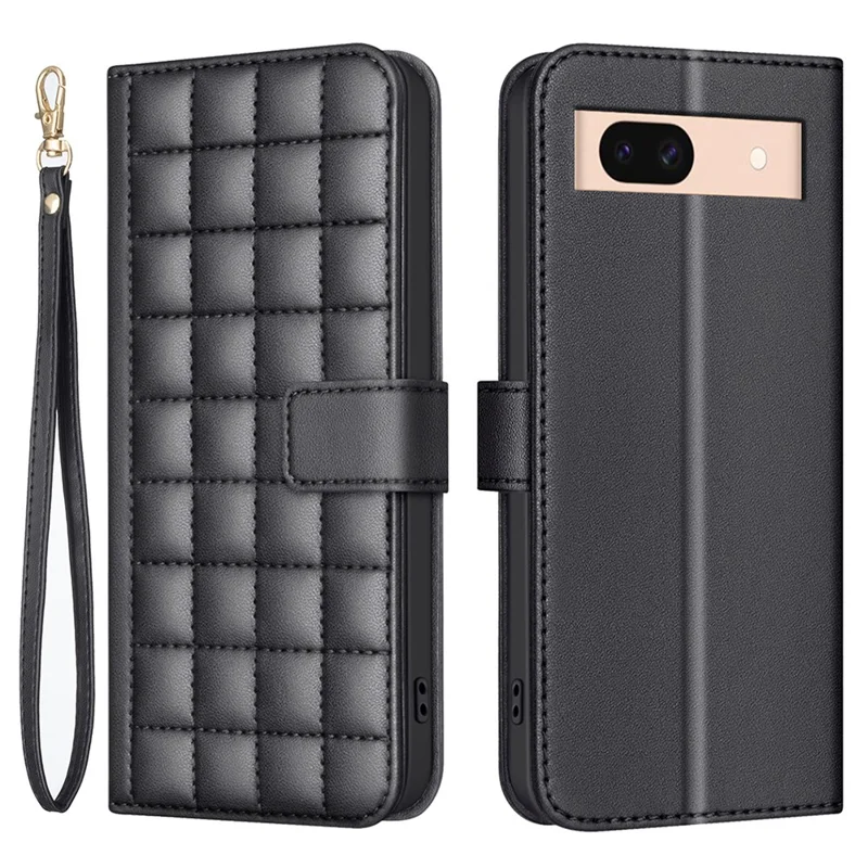 BINFEN COLOR BF34 para Google Pixel 8a Wallet Case à prova de choques Capa de couro PU - Preto