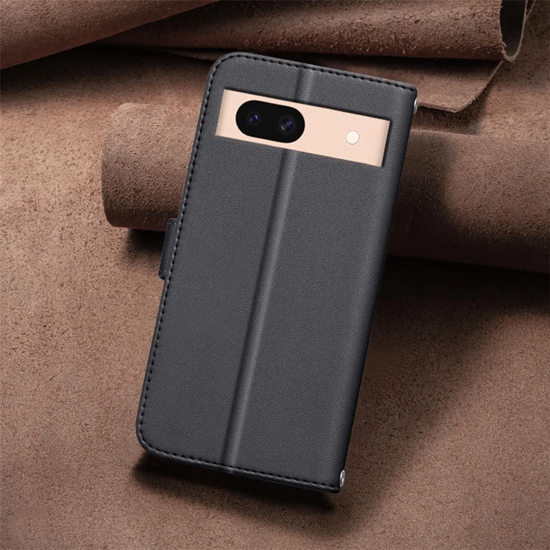 BINFEN COLOR BF34 para Google Pixel 8a Wallet Case à prova de choques Capa de couro PU - Preto