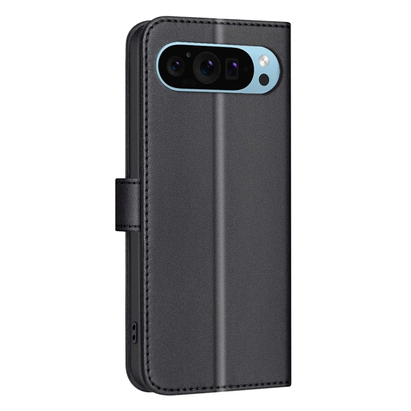 BINFEN COLOR BF34 for Google Pixel 9 Leather Case Wallet Card Slots Phone Cover - Black