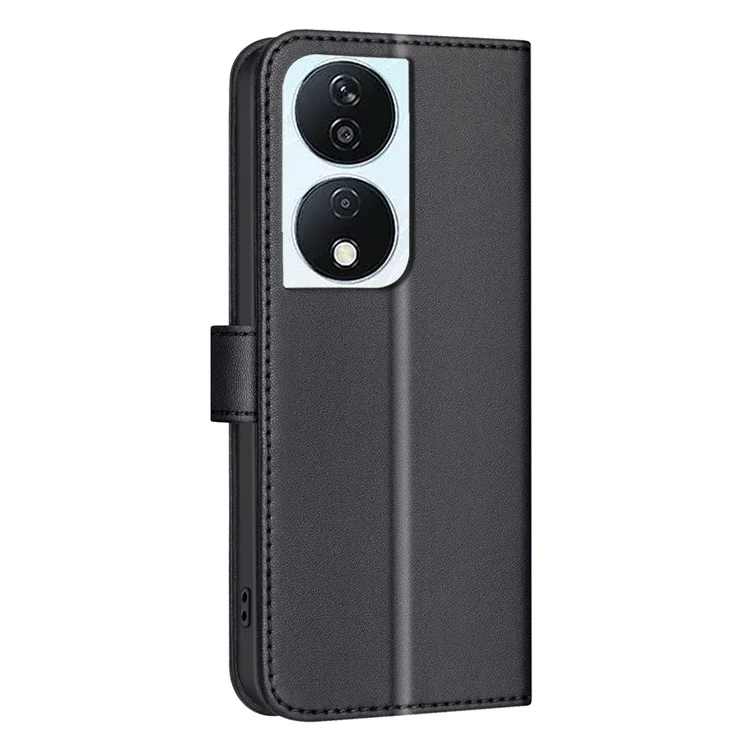 BINFEN COLOR BF34 für Honor 90 Smart / X7b 4G Hülle Ledertelefon-Cover Magnetverschluss - Schwarz