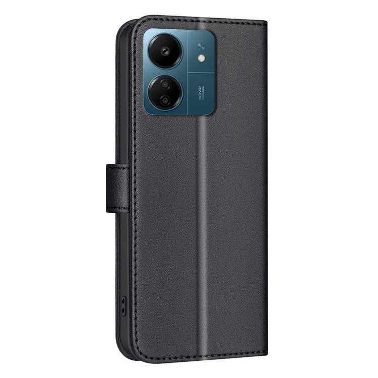 BINFEN COLOR for Xiaomi Poco M6 5G / Redmi 13R 5G / 13C 5G / 13C 4G / Poco C65 4G Leather Phone Case Wallet - Black