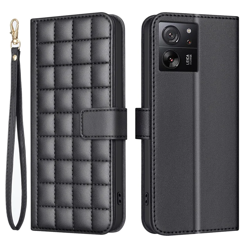 BINFEN COLOR BF34 para Xiaomi Redmi K60 Ultra / 13T / 13T Pro Funda de Cuero Billetera con Soporte - Negro
