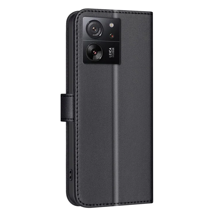 BINFEN COLOR BF34 para Xiaomi Redmi K60 Ultra / 13T / 13T Pro Funda de Cuero Billetera con Soporte - Negro