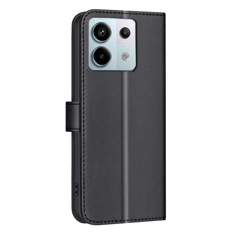 BINFEN COLOR BF34 для Xiaomi Redmi Note 13 Pro 4G / Poco M6 Pro 4G Чехол-бумажник из искусственной кожи - Черный