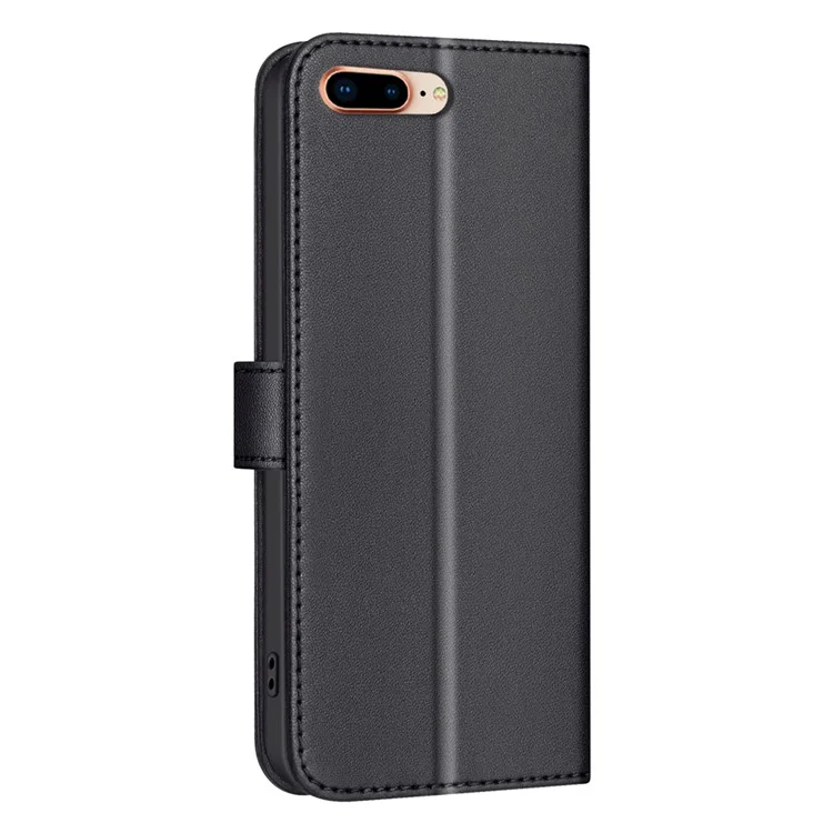 BINFEN COLOR for iPhone 16e Case Square Grid PU Leather Cover Stand Wallet - Black