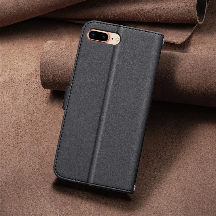 BINFEN COLOR for iPhone 16e Case Square Grid PU Leather Cover Stand Wallet - Black