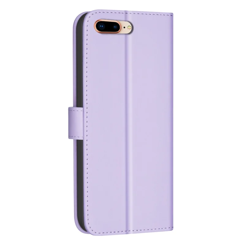 BINFEN COLOR for iPhone 17e / 16e Case Square Grid PU Leather Cover Stand Wallet - Light Purple
