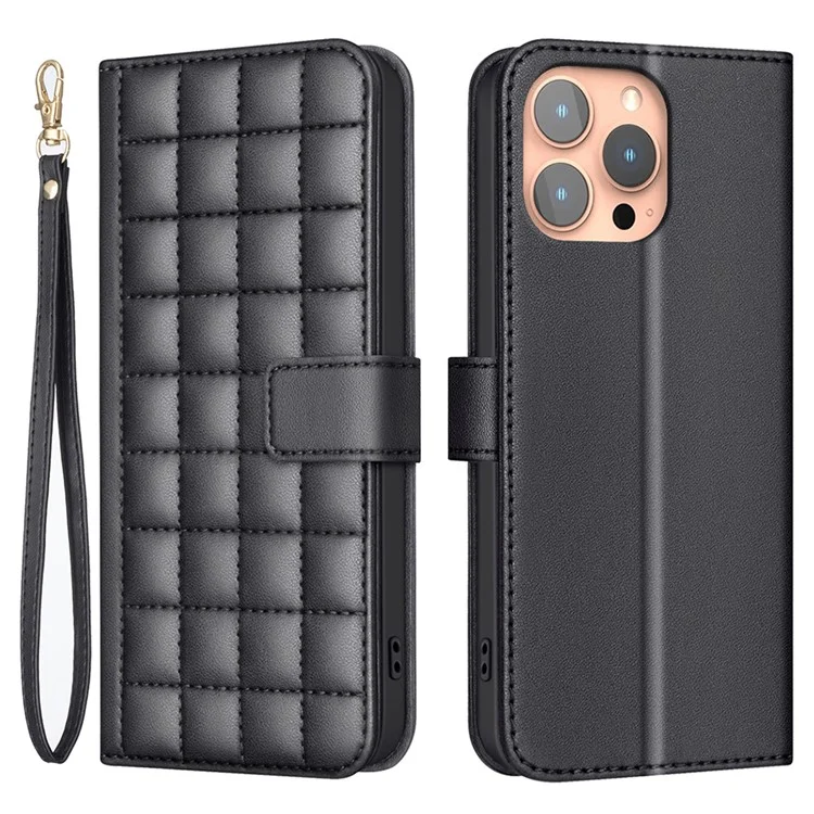 BINFEN COLOR BF34 para iPhone 16 Pro Funda Cartera con Soporte Folio Plegable de Cuero - Negro