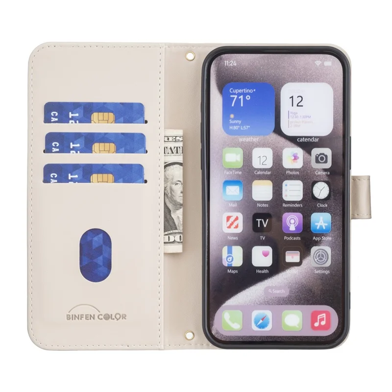 BINFEN COLOR for Samsung Galaxy A33 5G Case with Strap Leather Phone Cover - Beige