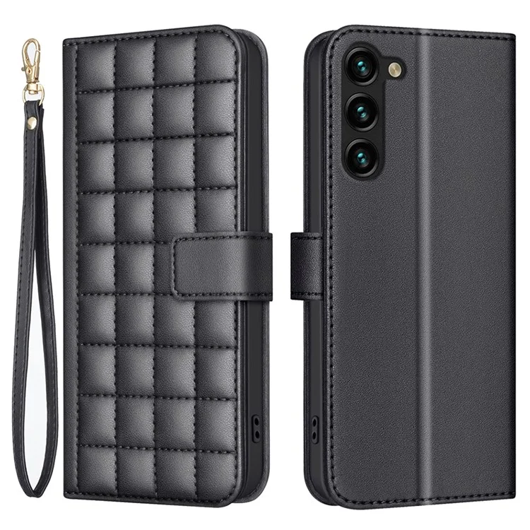 BINFEN COLOR BF34 für Samsung Galaxy S23 Case Magnetischer Verschluss Ledertelefon-Cover - Schwarz