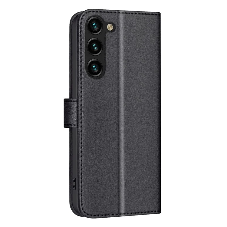 BINFEN COLOR BF34 für Samsung Galaxy S23 Case Magnetischer Verschluss Ledertelefon-Cover - Schwarz
