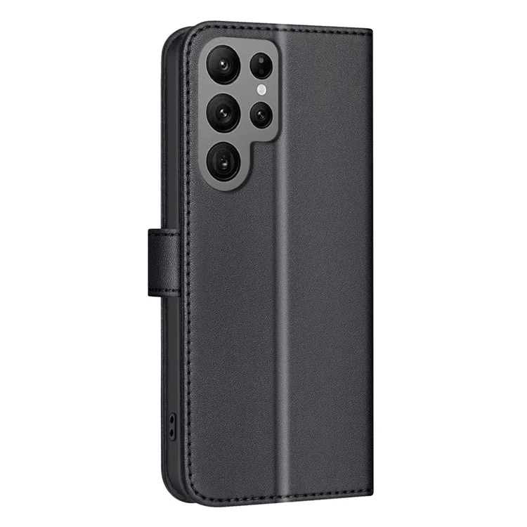 BINFEN COLOR BF34 pour Samsung Galaxy S23 Ultra Étui portefeuille en cuir PU Flip Phone Cover - Noir