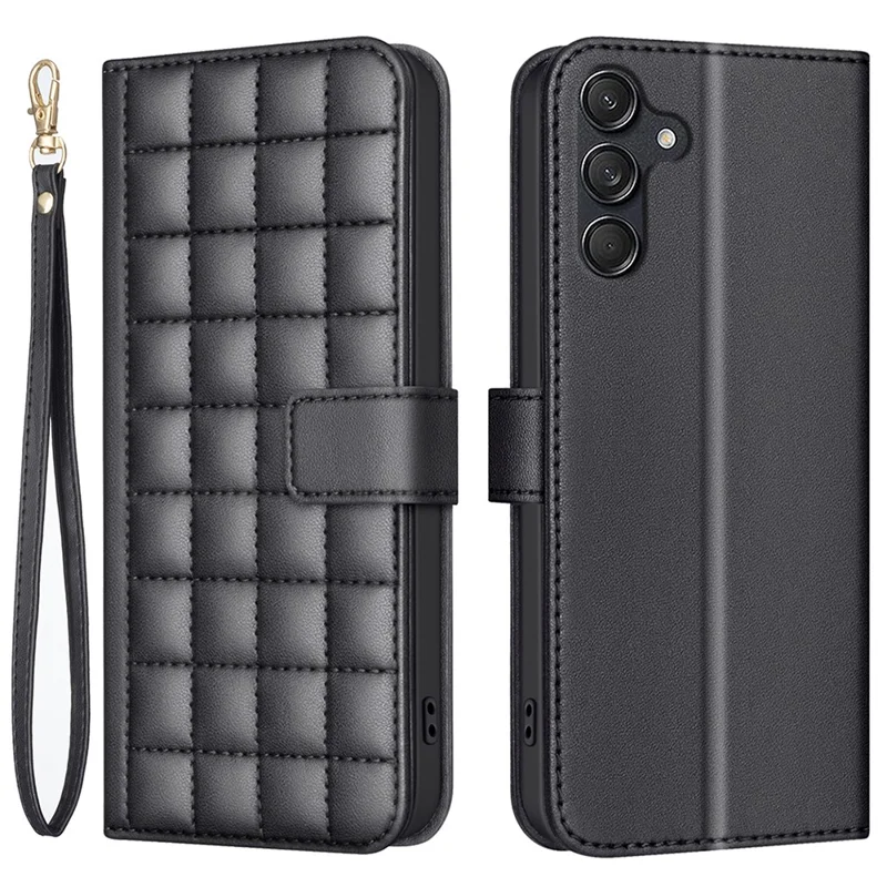 BINFEN COLOR for Samsung Galaxy A25 5G (Global) (161.0 X 76.5 X 8.3mm) Leather Case Wallet Stand - Black