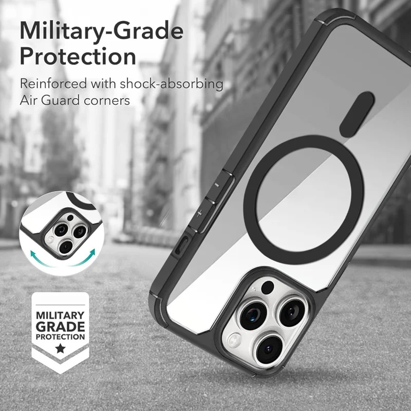 For iPhone 13 Pro Max Magnetic Case TPU + Acrylic Phone Back Cover Compatible with MagSafe - Royal Blue