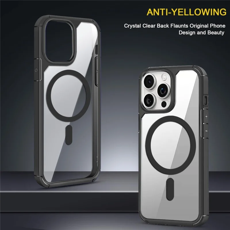 For iPhone 13 Pro Max Magnetic Case TPU + Acrylic Phone Back Cover Compatible with MagSafe - Royal Blue