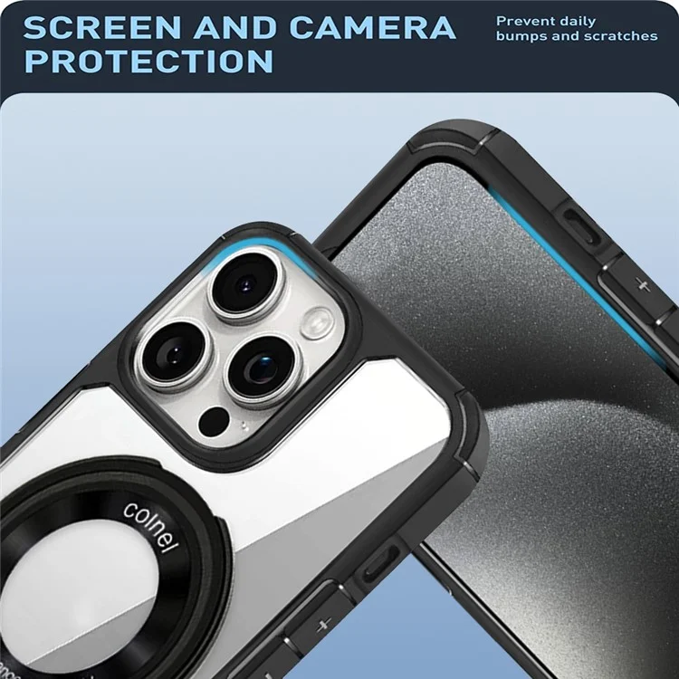 For iPhone 13 Pro Case TPU + Acrylic Phone Back Cover with Kickstand Compatible with MagSafe - Royal Blue