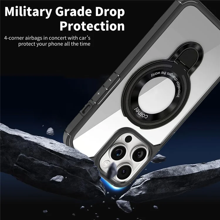 For iPhone 13 Pro Case TPU + Acrylic Phone Back Cover with Kickstand Compatible with MagSafe - Royal Blue