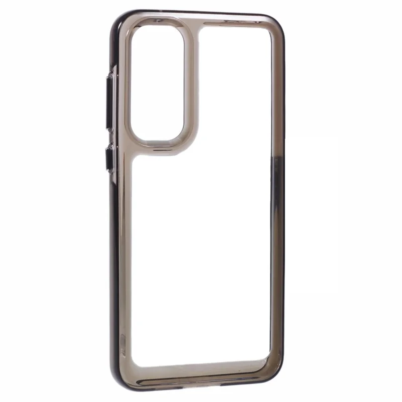 For Samsung Galaxy A55 5G Case TPU + PC Phone Cover 2.0mm Thickness - Transparent Black