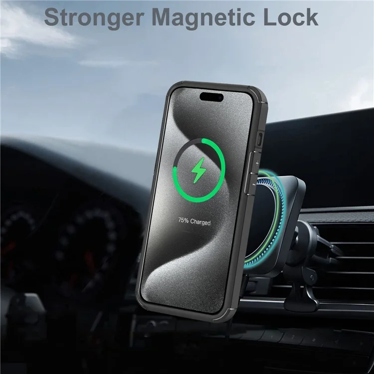 Für iPhone 14 Pro Hülle TPU + Acryl-Rückseite mit Ständer kompatibel mit MagSafe - Schwarz