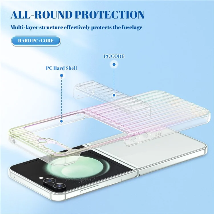 For Samsung Galaxy Z Flip5 5G Case Hinge Protection Hard PC Phone Cover - Multi-Color