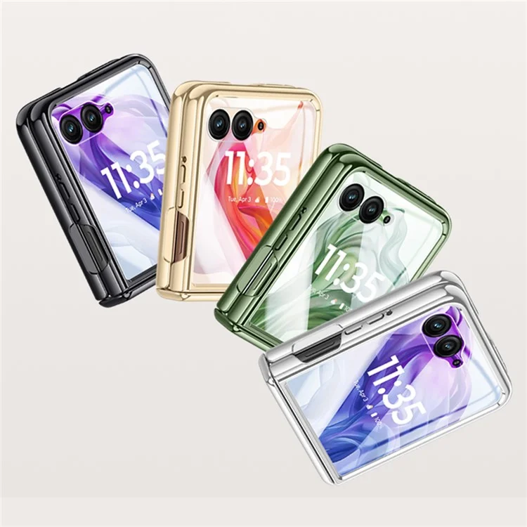 Для чехла Motorola Razr 50 5G PC+Acrylic Phone Cover с задним небольшим экраном Защитный экран шарнира - Зеленый