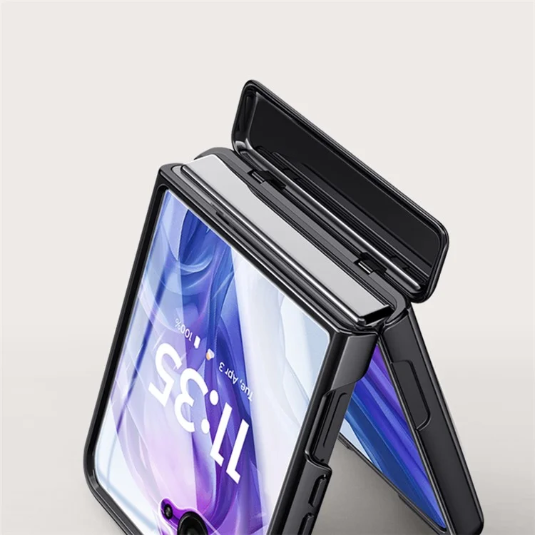 Для чехла Motorola Razr 50 5G PC+Acrylic Phone Cover с задним небольшим экраном Защитный экран шарнира - Зеленый