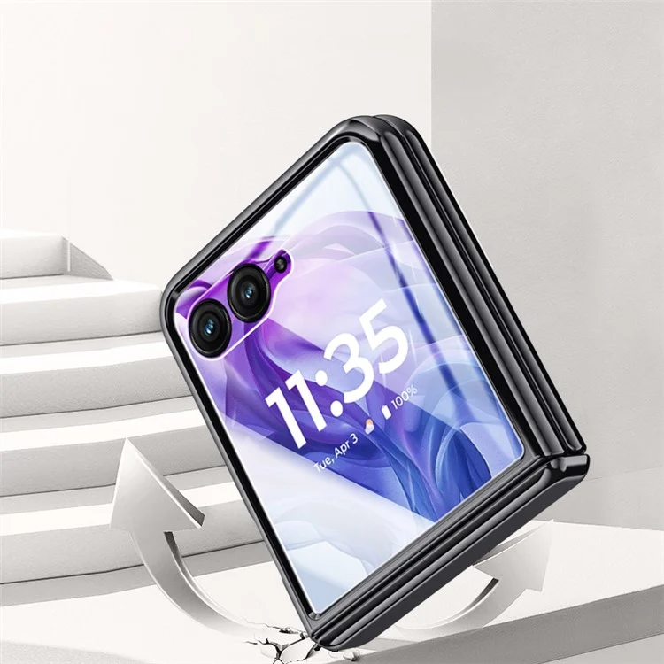 Для чехла Motorola Razr 50 5G PC+Acrylic Phone Cover с задним небольшим экраном Защитный экран шарнира - Зеленый