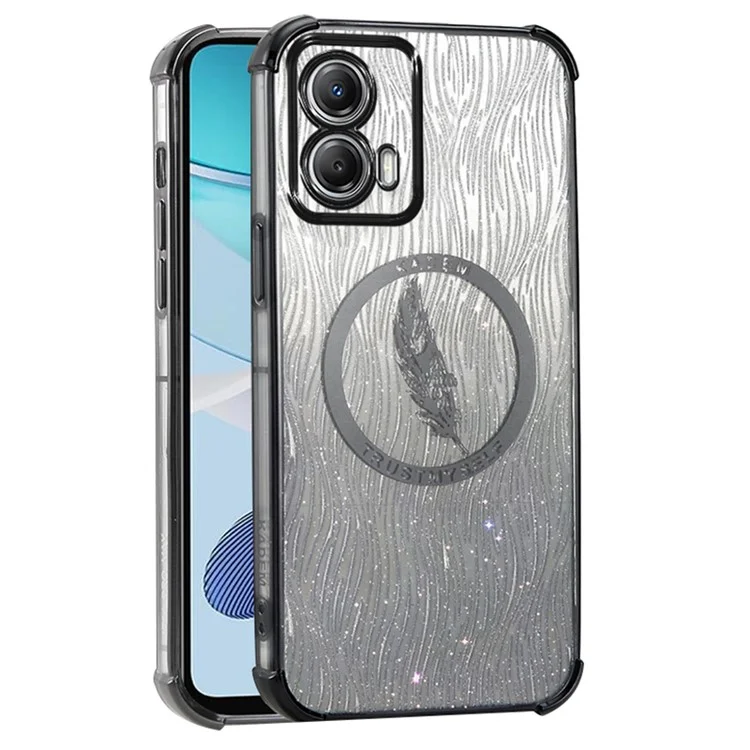 KADEM para Motorola Moto G85 5G Funda Glitter TPU Cubierta de Teléfono Reforzada en las Esquinas - Negro