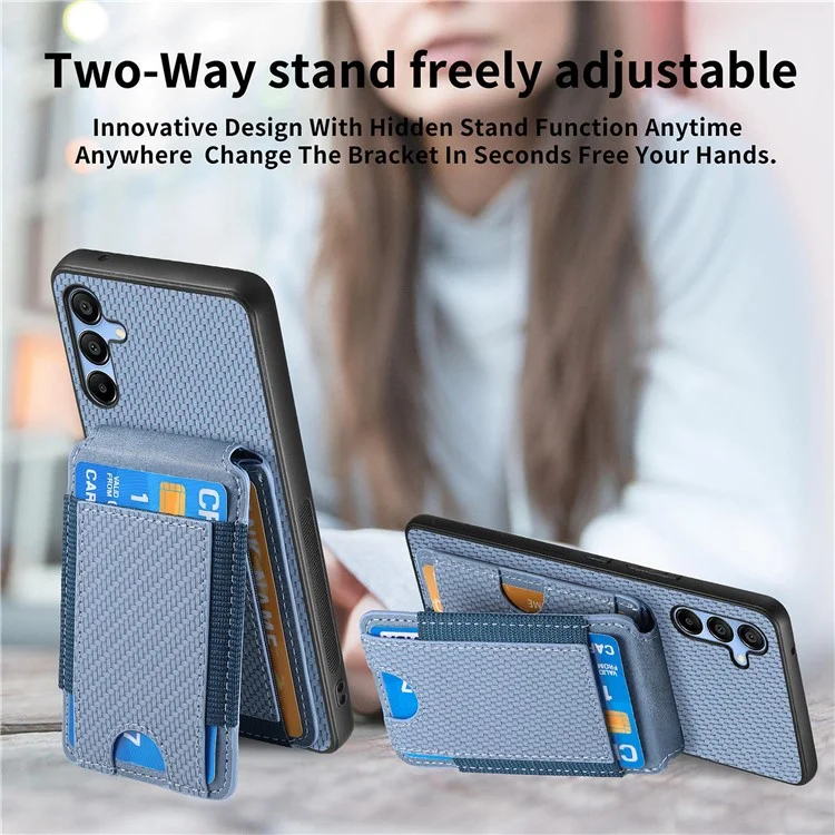 C1-12 Pour Samsung Galaxy A25 5G (Global) (161.0 X 76.5 X 8.3mm) Étui Porte-Carte Arrière Cuir Housse de Téléphone - Bleu