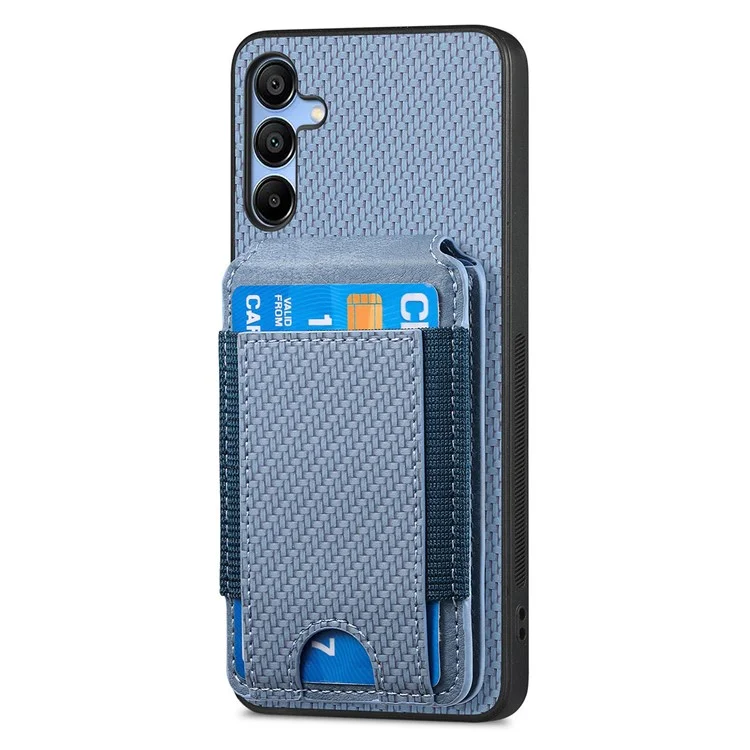 C1-12 Pour Samsung Galaxy A25 5G (Global) (161.0 X 76.5 X 8.3mm) Étui Porte-Carte Arrière Cuir Housse de Téléphone - Bleu