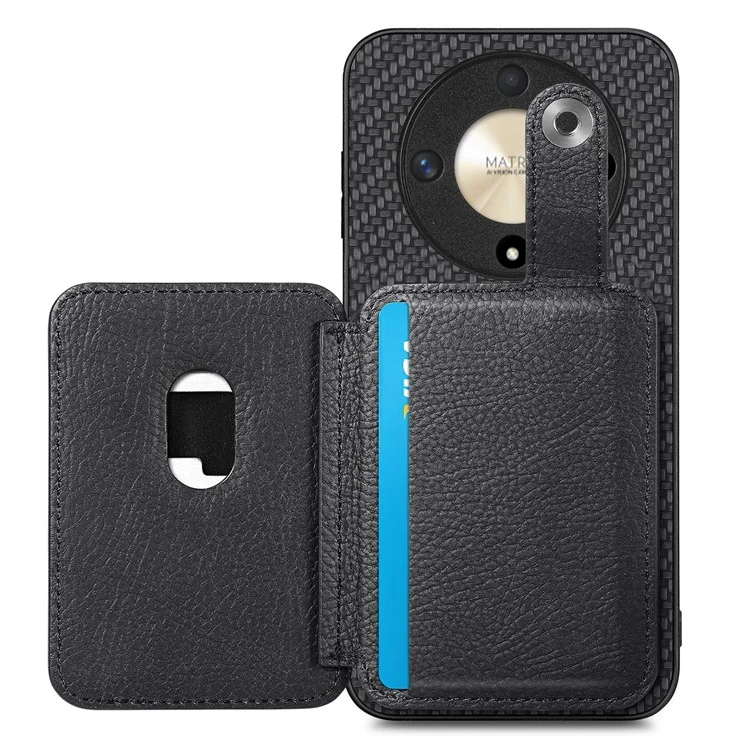 Style B C1-06 For Honor Magic6 Lite 5G / X9b 5G Case Card Holder Leather +PC+TPU Phone Cover - Black