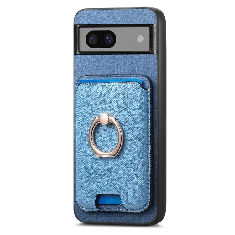 Funda para Google Pixel 7 5G, Bolsa Magnética para Tarjetas, Piel+TPU, Cubierta de Teléfono con Tacto Suave - Azul