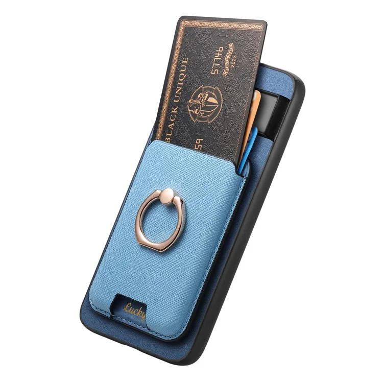 Funda para Google Pixel 7 5G, Bolsa Magnética para Tarjetas, Piel+TPU, Cubierta de Teléfono con Tacto Suave - Azul
