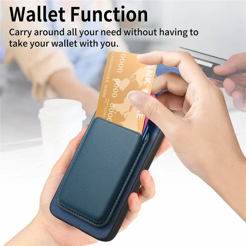 B2 For Samsung Galaxy A35 5G Case Detachable Card Holder Magnetic Phone Cover - Blue