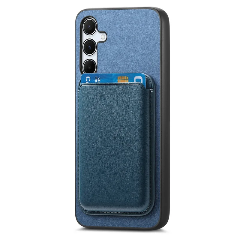 B2 For Samsung Galaxy A35 5G Case Detachable Card Holder Magnetic Phone Cover - Blue