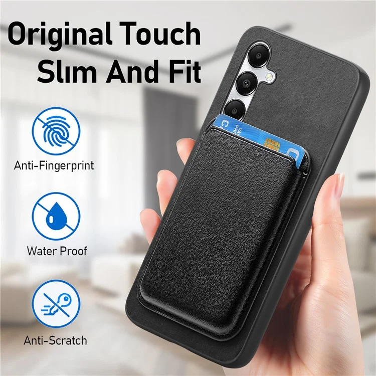 B2 Per Samsung Galaxy A05s 4G Custodia Magnetica per Telefono in Pelle PU e Portacard - Nero