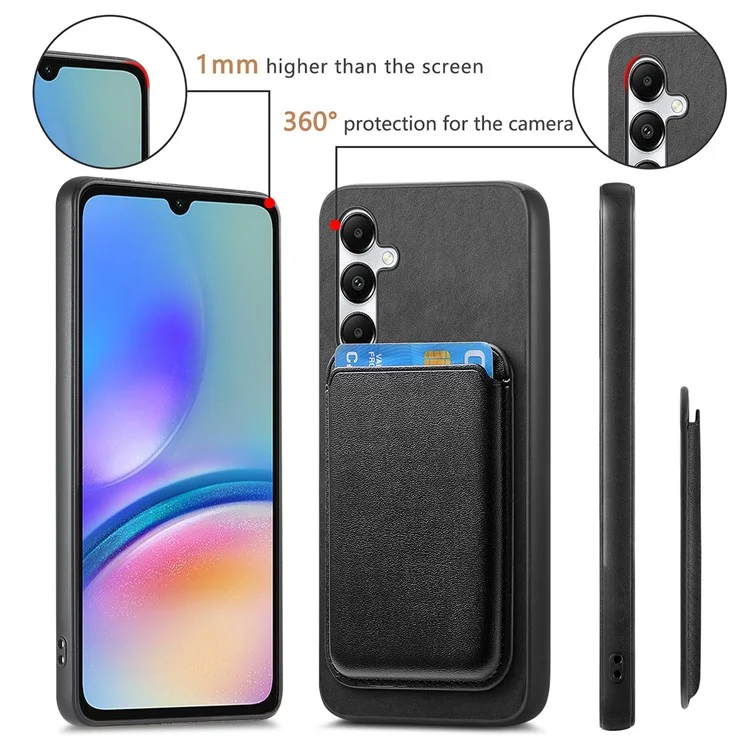 B2 Per Samsung Galaxy A05s 4G Custodia Magnetica per Telefono in Pelle PU e Portacard - Nero