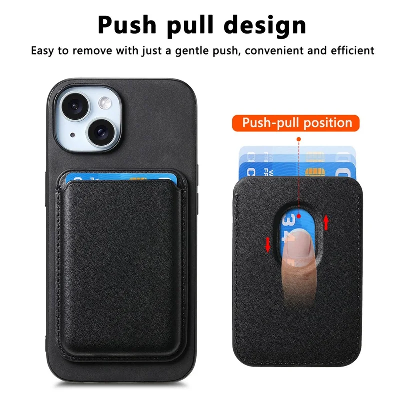 B2 For iPhone 13 Étui Magnétique en Cuir pour Téléphone Couvercle de Téléphone Amovible - Noir