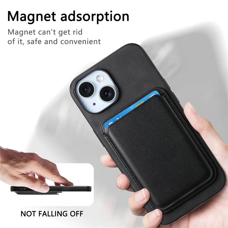 B2 For iPhone 13 Étui Magnétique en Cuir pour Téléphone Couvercle de Téléphone Amovible - Noir