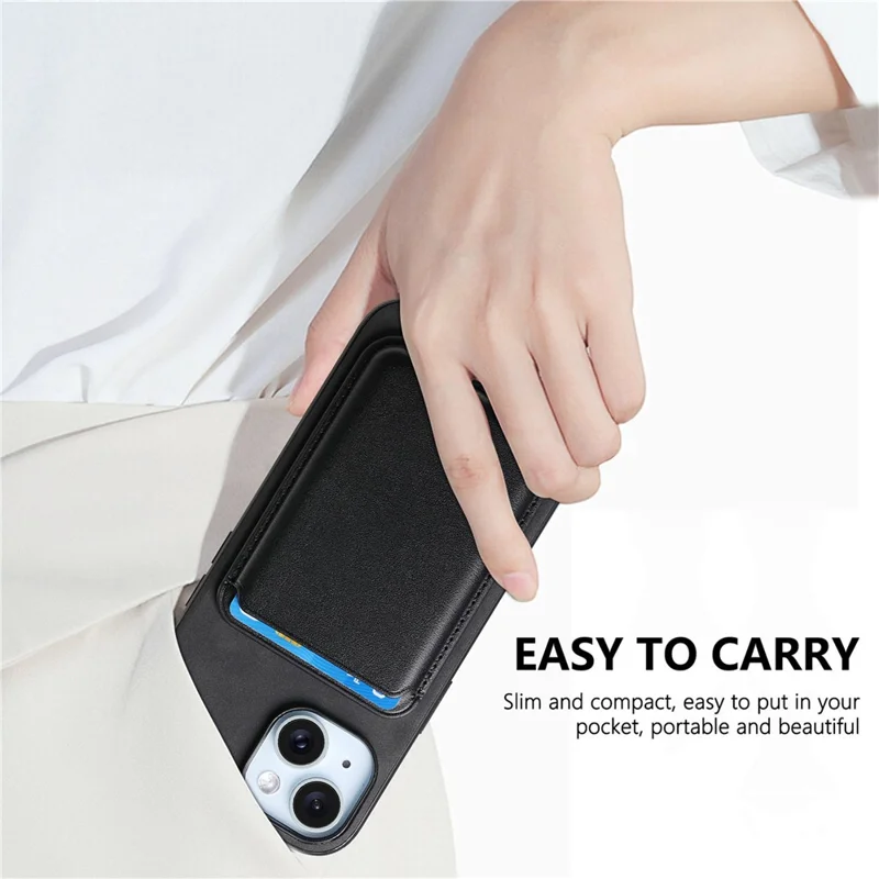 B2 For iPhone 13 Étui Magnétique en Cuir pour Téléphone Couvercle de Téléphone Amovible - Noir